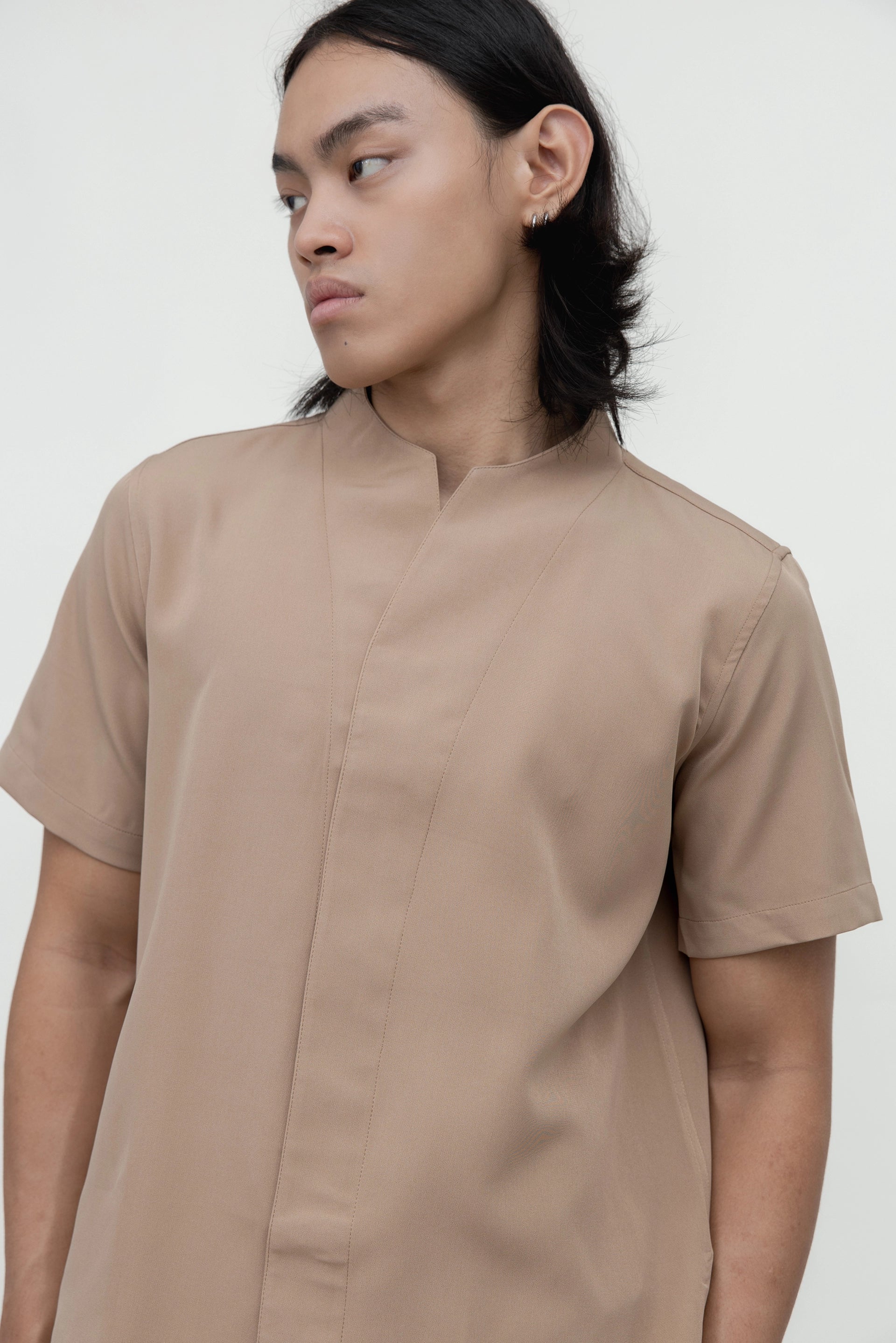 COLLARLESS PART 1 SHORT SLEEVES SHIRT – iamarchives