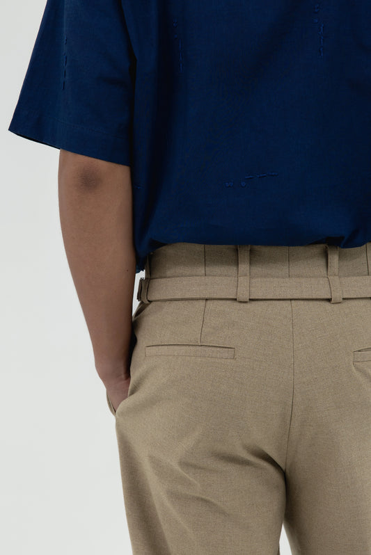 CLASSIC PANTS W/ PLEATS AND HALF BELT LP