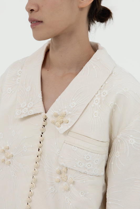 KACEY LACE LAYERED OVERSHIRT