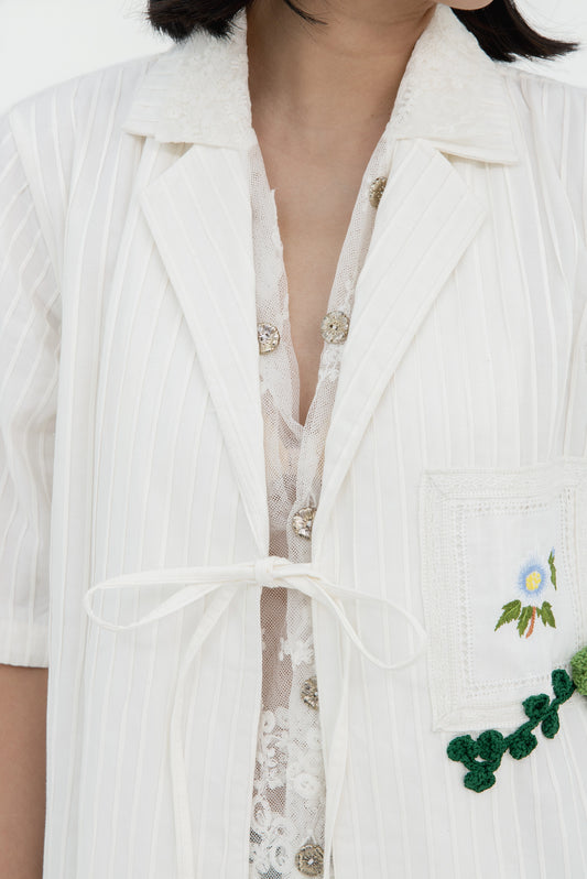 STRIPE LAYERED SHORT SLEEVE SHIRT