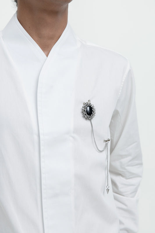 DE BROOCH BLACK ONYX