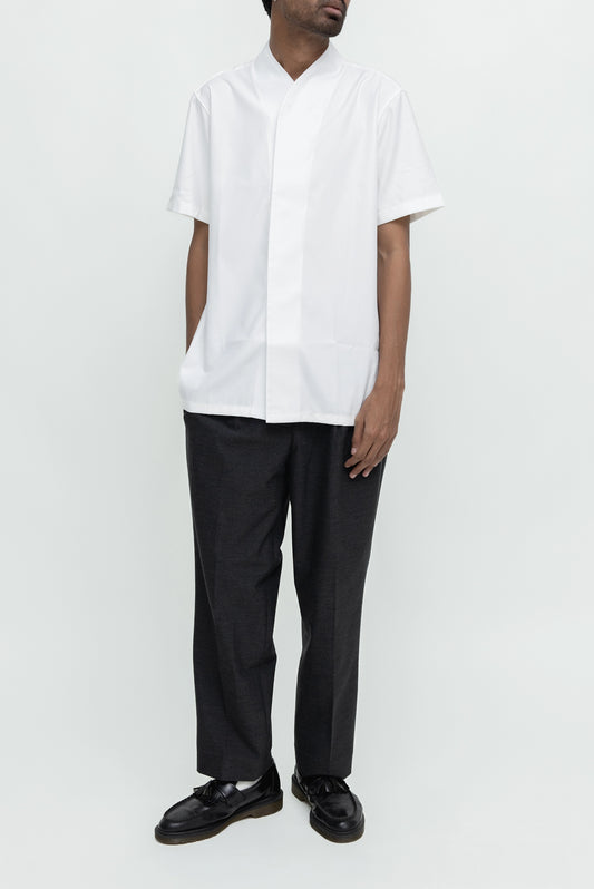 COLLARLESS PART 5 WITH DOUBLE PLACKET SHORT SLEEVES SHIRT