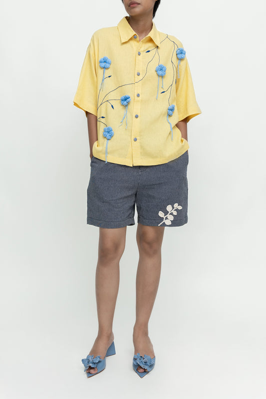 FLOWER VINE CROCHET SHIRT