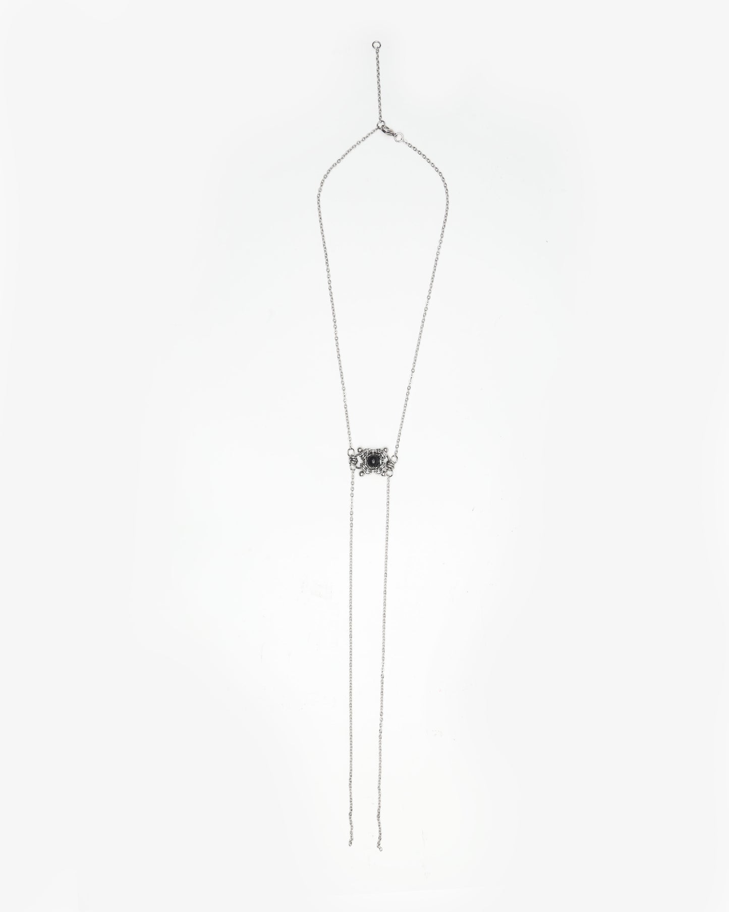 BOLO NECKLACE BLACK ONYX BEAD