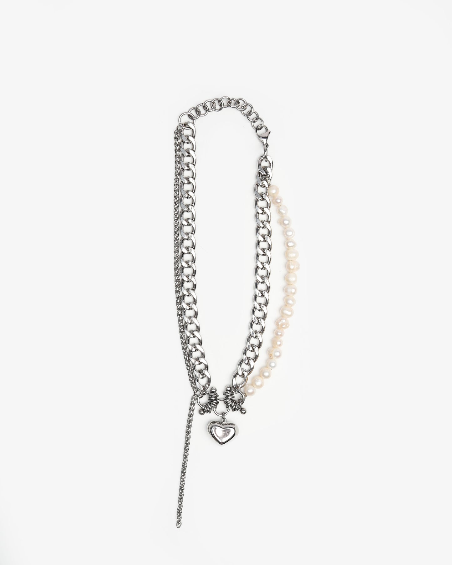 Valentine 02 Necklace Silver/Pearl