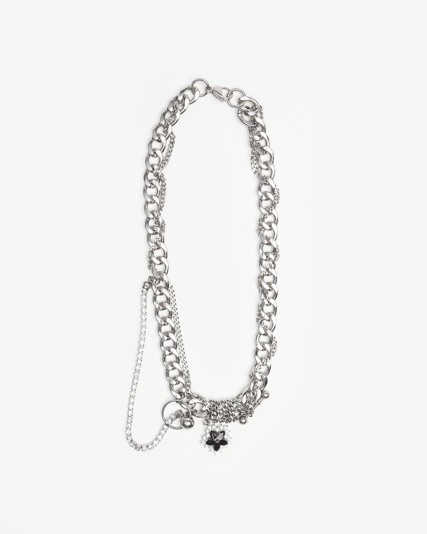 Nyx Necklace Silver/Black