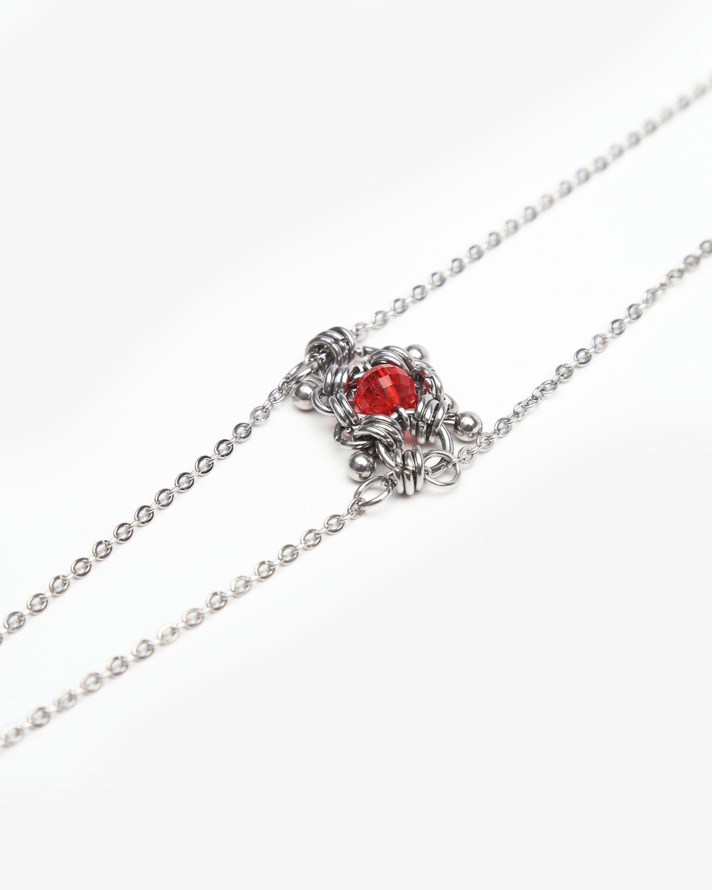 BOLO NECKLACE RED BEAD