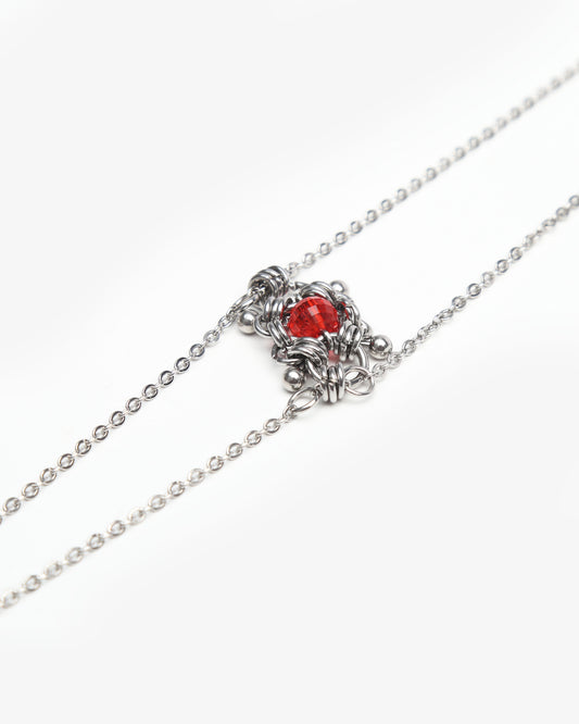 BOLO NECKLACE RED BEAD