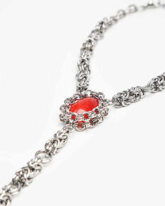 CRUX NECKLACE RED SNAKESKIN