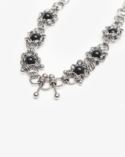 GAMU NECKLACE BLACK ONYX BEADS