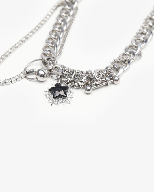 Nyx Necklace Silver/Black