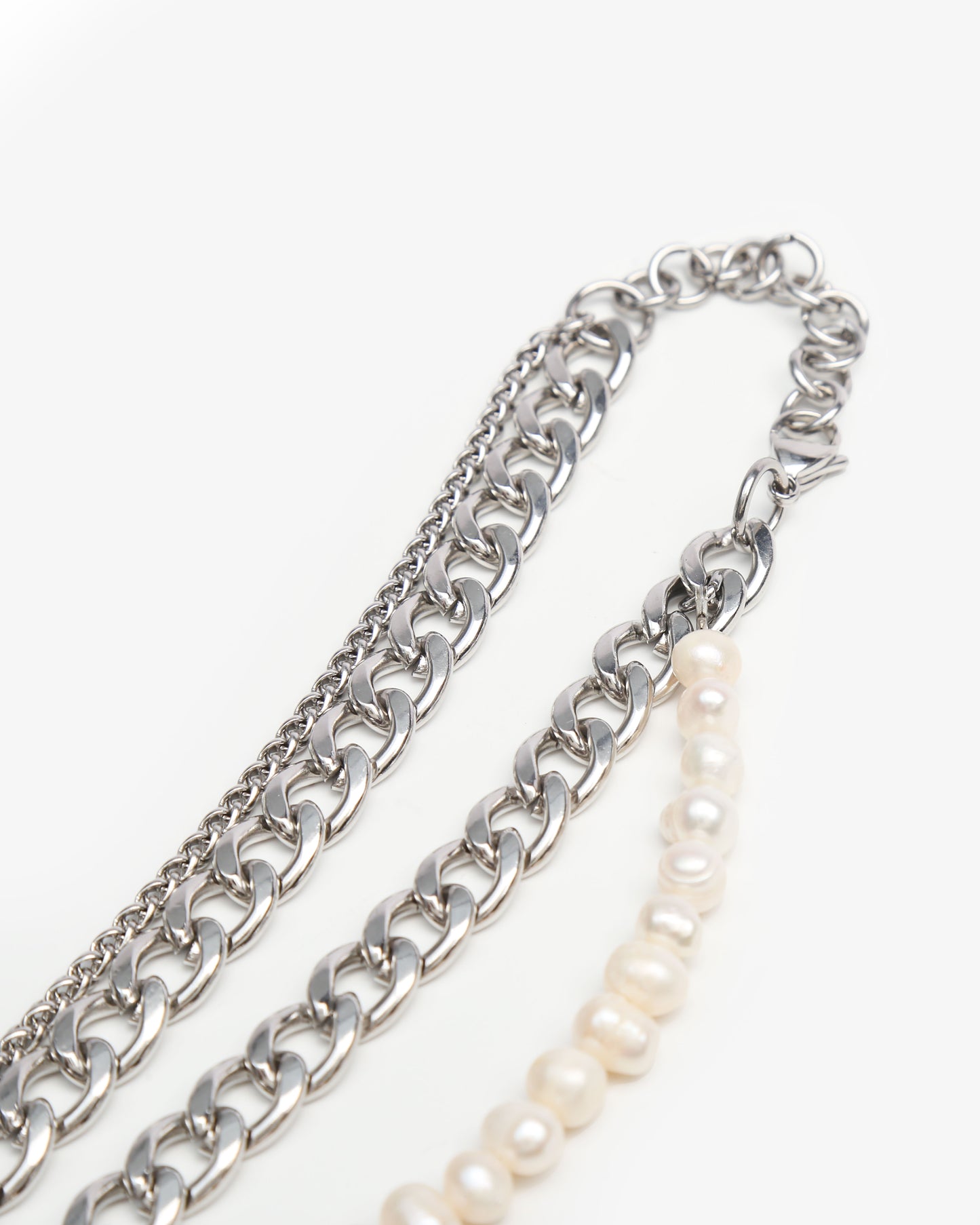 Valentine 02 Necklace Silver/Pearl