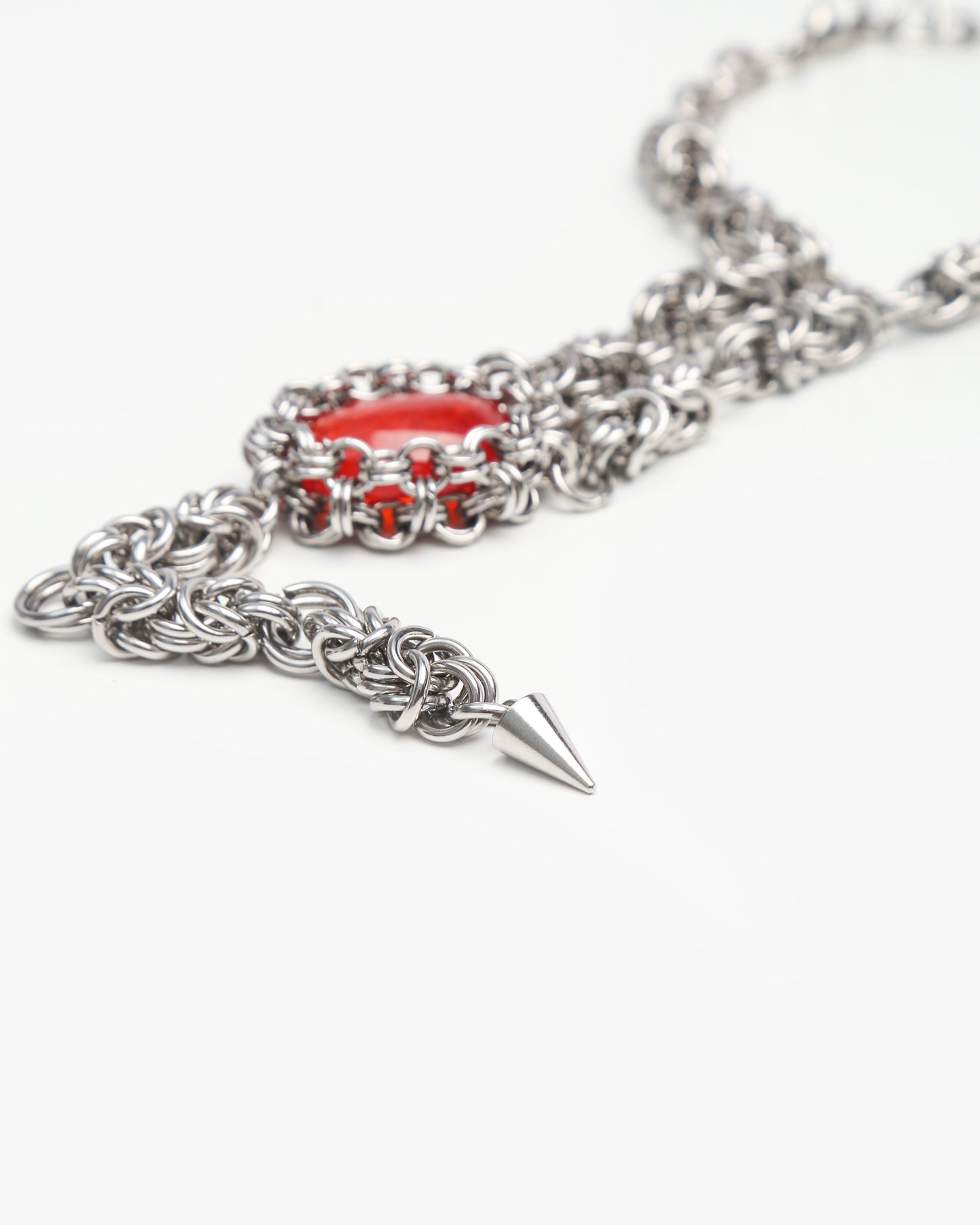 CRUX NECKLACE RED SNAKESKIN