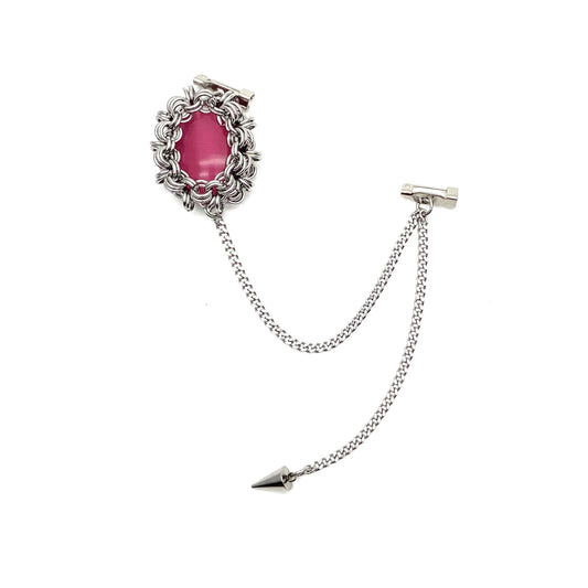 DE BROOCH SATIN PINK CATEYE