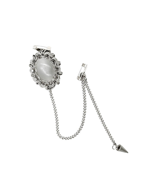 DE BROOCH WHITE CATEYE