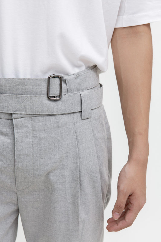 DOUBLE WAISTBAND LONG PANTS