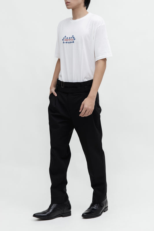 DOUBLE WAISTBAND LONG PANTS