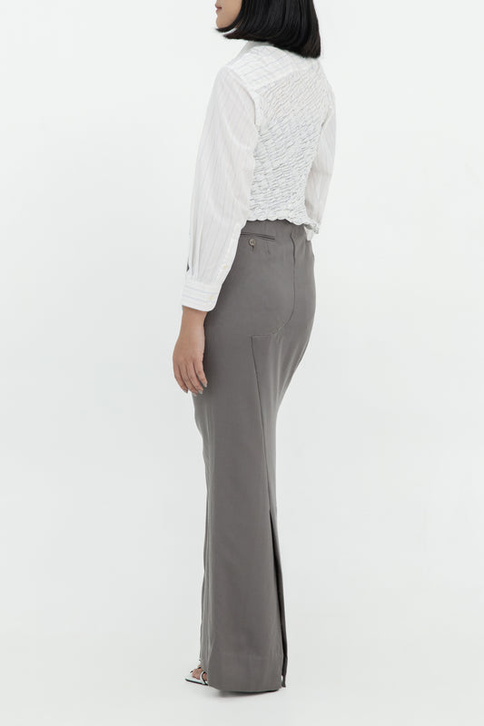 TWISTED EMBROIDERED LONG SKIRT
