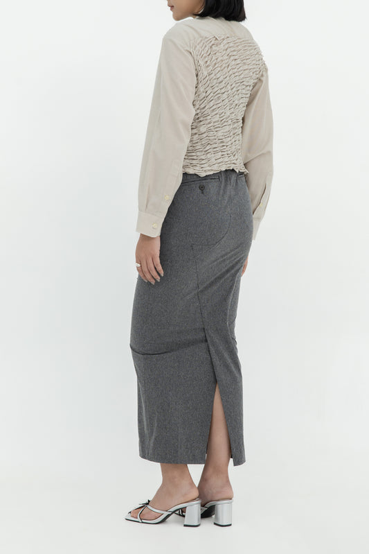 TWISTED EMBROIDERED LONG SKIRT