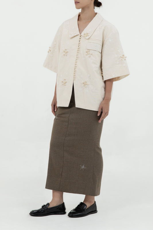 KACEY LACE LAYERED OVERSHIRT