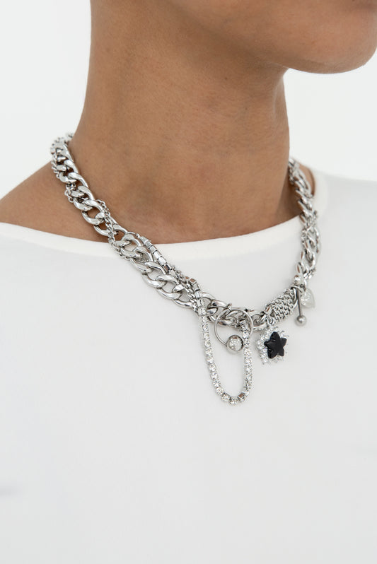 Nyx Necklace Silver/Black
