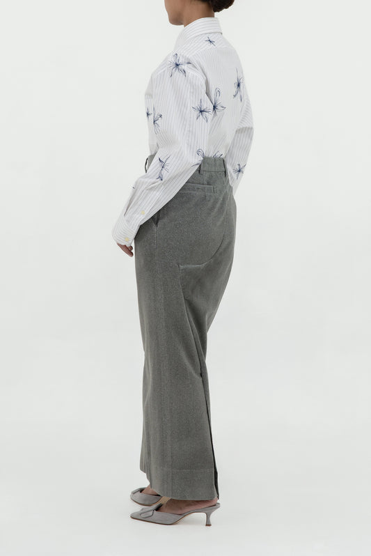 TWISTED EMBROIDERED LONG SKIRT