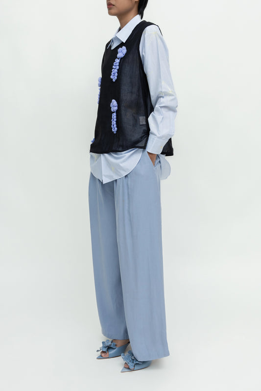 GARDEN CROCHET TANK TOP IN BLACK