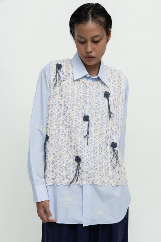 KNIT TANK TOP WITH SMALL CROCHET DETAILS