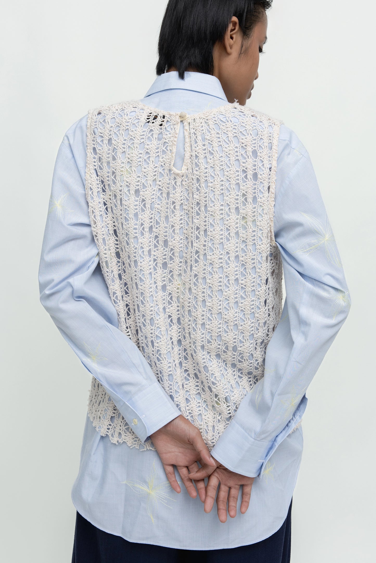 KNIT TANK TOP WITH SMALL CROCHET DETAILS