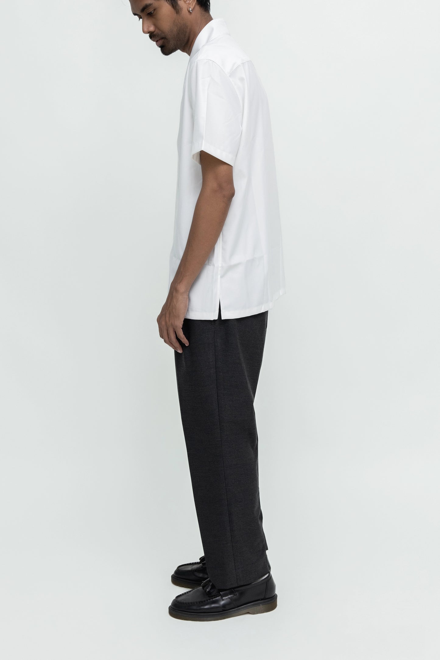 COLLARLESS PART 5 WITH DOUBLE PLACKET SHORT SLEEVES SHIRT