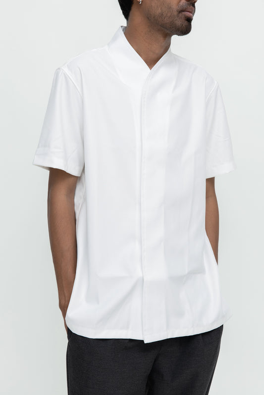 COLLARLESS PART 5 WITH DOUBLE PLACKET SHORT SLEEVES SHIRT