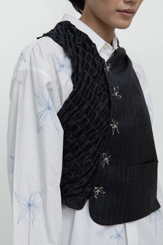 SLANTED VEST DARK GREY 96