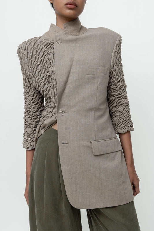 SLANTED SHIRT BROWN 83