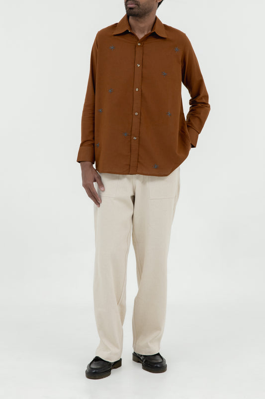 BROWN LONG SLEEVE SHIRT