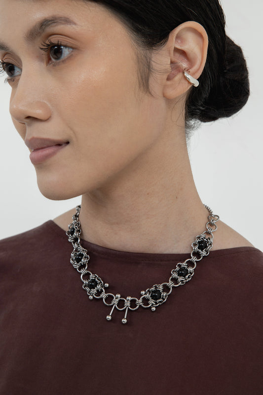 GAMU NECKLACE BLACK ONYX BEADS